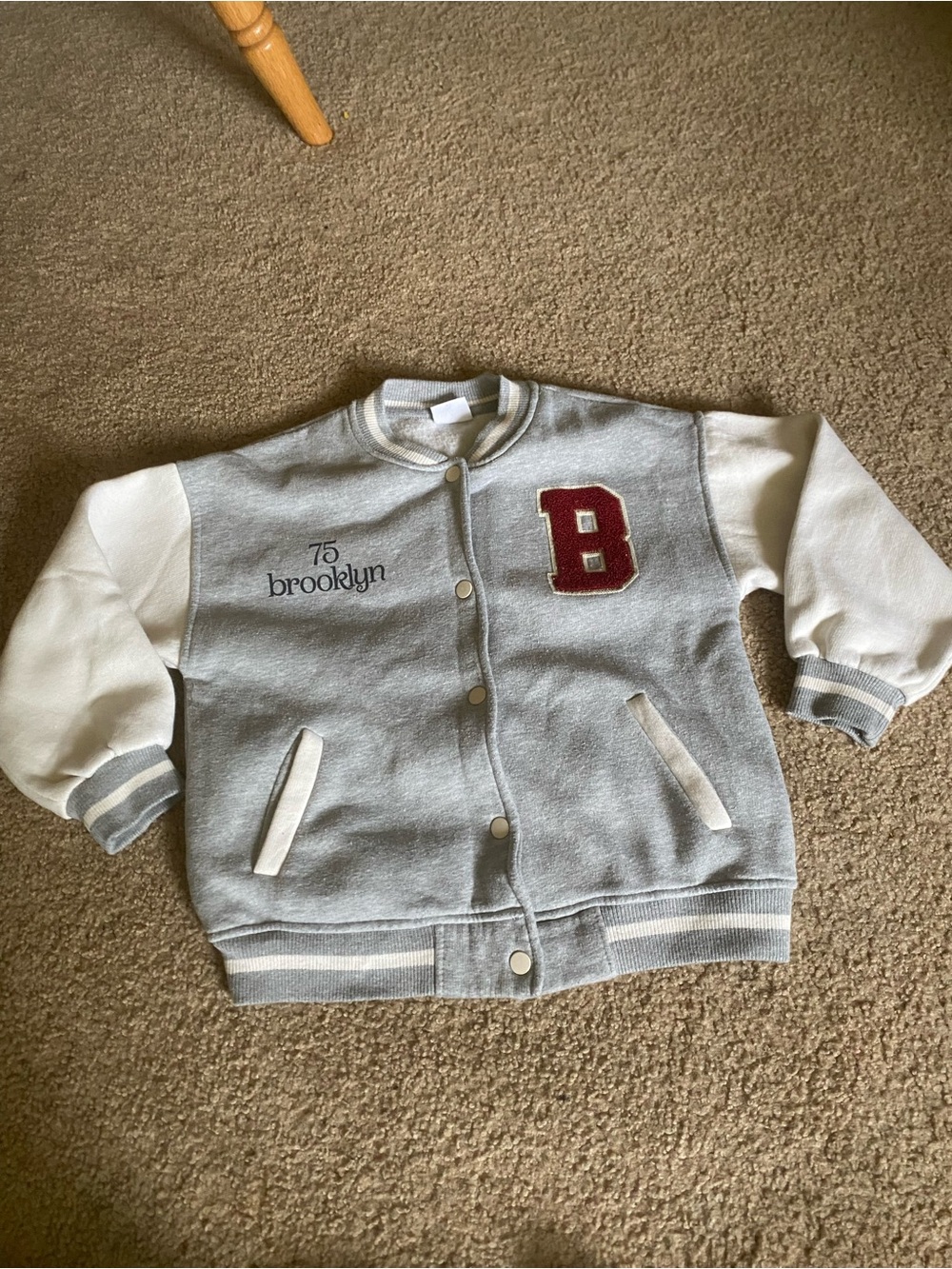Zara Kids Brooklyn Long Island NY Varsity Letterman Bomber Jacket 8-9